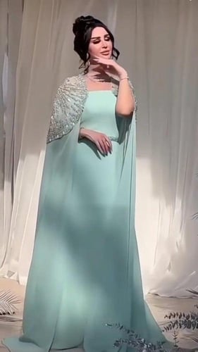 جلابيه شيفون جورجيت المزينه بالتطريز اليدوي