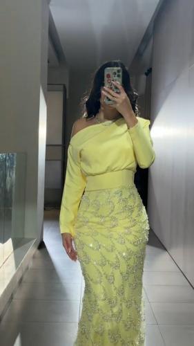 فستان سهره باربي وتل المزين بالتطريز خرز