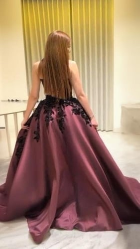 فستان سهره ميكادو المزين بالكلفه المطرزه يدويا