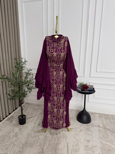 جلابيه تفته المزينه بالتطريز كمبيوتر