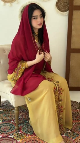 جلابيه جورجيت المزينه بالتطريز اليدوي الفخم