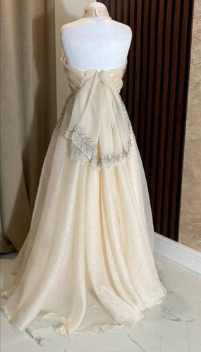 ساري سهره خامه جازار مزين بالتطريز اليدوي بشكل اني...