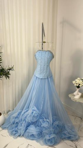 فستان سهره صدر باربي الخزين بالتطريز اليدوي واورجن...