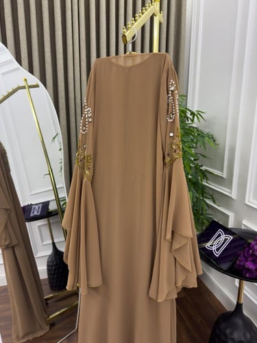 جلابيه شيفون جورجيت المزينه بالتطريز اليدوي الفخم