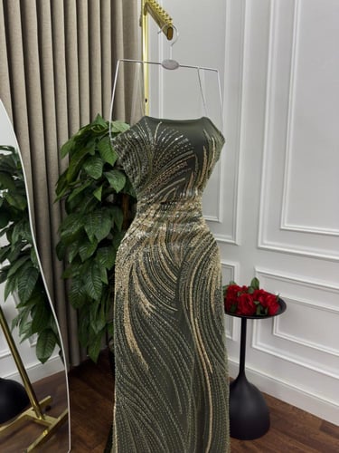 فستان سهره تل مطرز بخرز