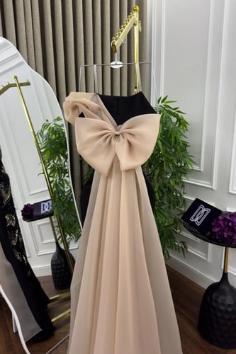 فستان باربي المزين بالكلفه المطرزه ذيل اورجنزا