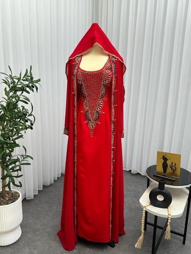 جلابيه سهره المزينه بالتطريز اليدوي الفخم بشكل اني...