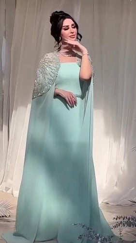 جلابيه شيفون جورجيت المزينه بالتطريز اليدوي