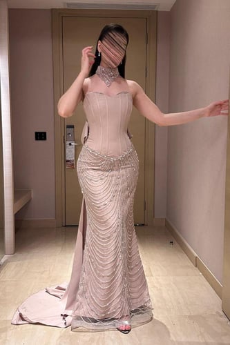 فستان سهره باربي المزين بالتطريز خرز