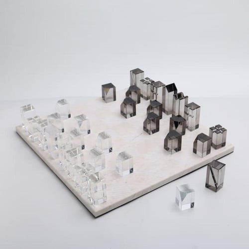 لعبة شطرنج زجاج - رخام طبيعي DG201242C