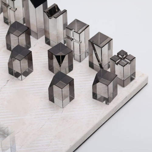 لعبة شطرنج زجاج - رخام طبيعي DG201242C