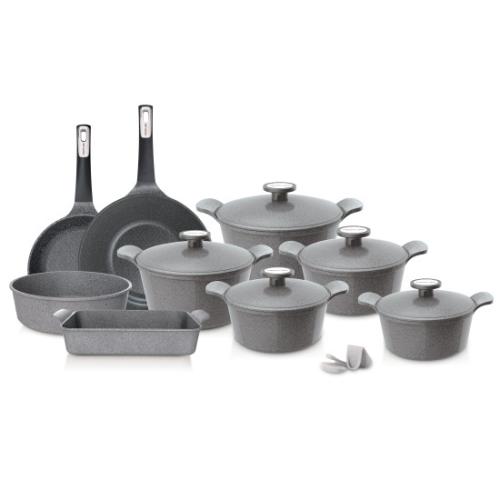 Korean Extreme 14-piece cookware set, gray