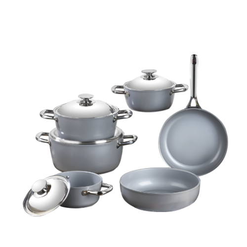 Savlon 10-piece ceramic cookware set, gray