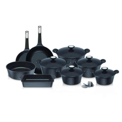 Korean Extreme 14-piece cookware set, black
