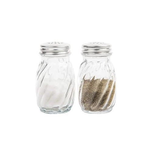 Glass salt shakers, set of 2