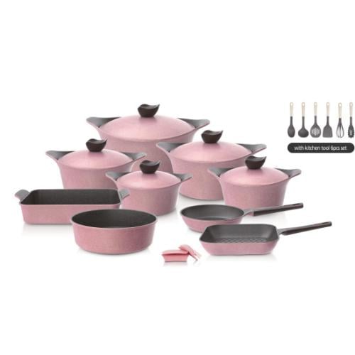 Neoflam Ini 20-piece cookware set, pink