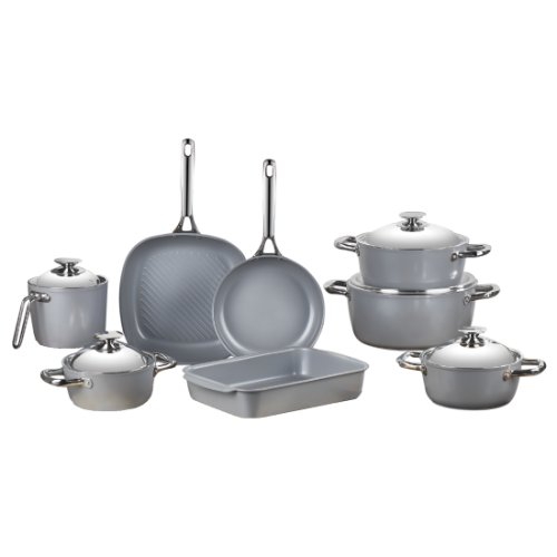 Savlon 13-piece ceramic cookware set, gray