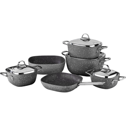 Turkish Savlon Granite Cookware Set, 10 Pieces, Gr...