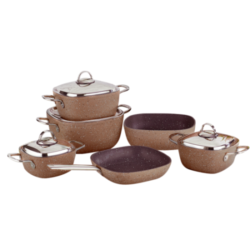 Turkish Saflon granite cookware set, 10 pieces, br...