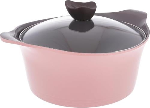 Neoflam Aini Ceramic Pot with Glass Lid, 28cm, Pink