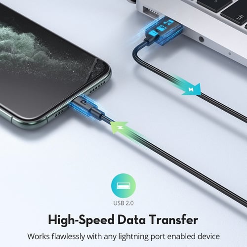 كيبل شحن لايتننق من شركة RAVPOWER نايلون بطول 1م