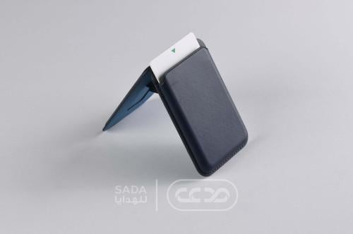 حامل بطاقات جلد مغناطيس متوافق مع ماج سيف (MAGSAFE...
