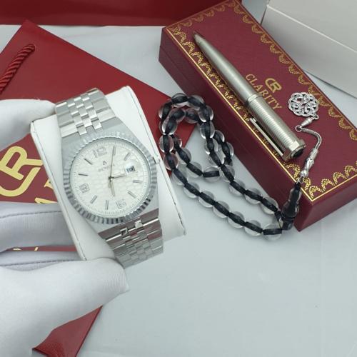 طقم هدية رجالي ساعة وسبحة وقلم