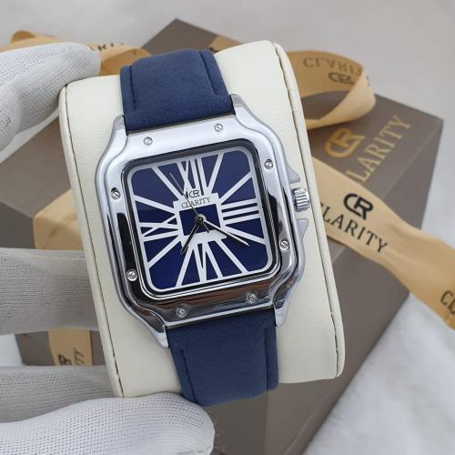 ساعة رجالية جلد شموة بتصميم الكارتير