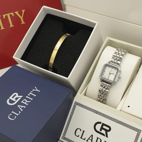 طقم نسائي انيق ساعة مع بنجرة من الستيل