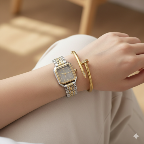 ساعة نسائية كليرتي مع بنجرة استيل