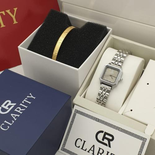 طقم نسائي انيق ساعة مع بنجرة من الستيل