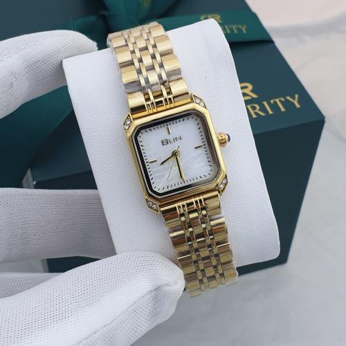 ساعة نسائية بسير ستيل بلون ذهبي