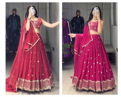 ساري هندي أحمر وتوتي فاخر