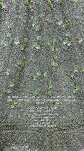 فستان هندي فخم بلون الفستق المطرز