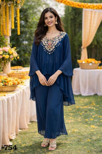 طقم بنطلون وبلوزة استايل هندي انيق فاخر