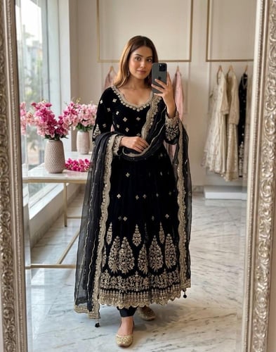 بنجابي اسود فاخر