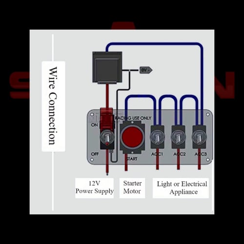 لوحة تشغيل رياضية مع سويتشات 12V + مع الكتاوت