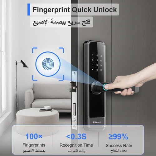 قفل باب ذكي من Makayuron مع قلب قفل 4585، بخمس طرق...