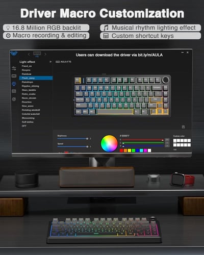 لوحة مفاتيح ميكانيكية لاسلكية F75 برو 75%