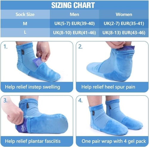 مجموعة كمادات الجوارب بالجيل لعلاج القدمين بارد وح...