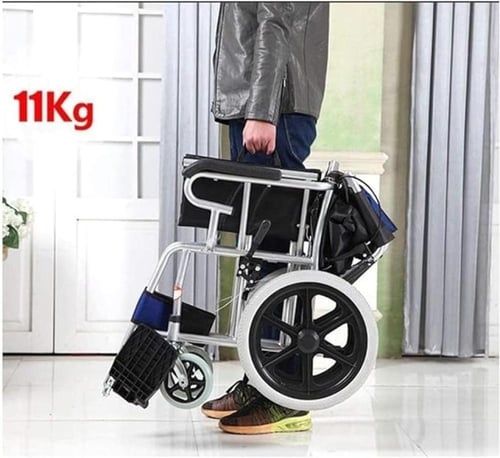 كرسي بعجلات متحرك خفيف الوزن قابل للطي والشحن بالط...