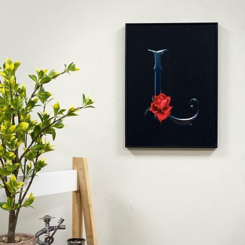 لوحة خشبية باطار لحرف L