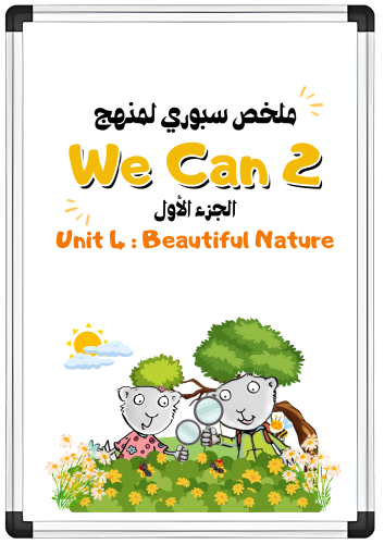 ملخص سبوري للوحدة الرابعة Beautiful Nature للصف ال...