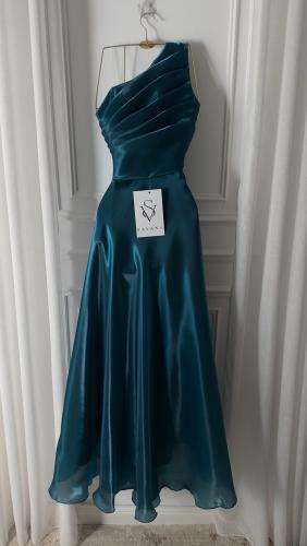 فستان ناعم تركوازي