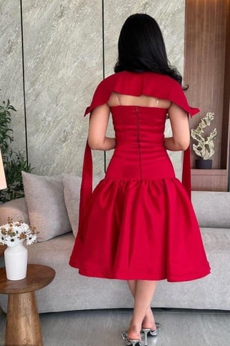 فستان قصير تفته احمر