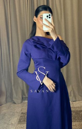 فستان موف كم طويل كسرات