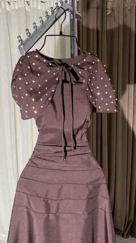 فستان موكا فصوص