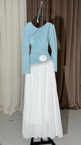 فستان كم طويل لونين