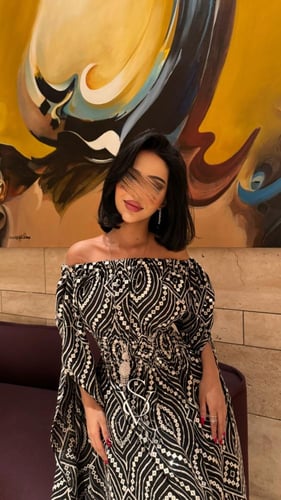 جلابية توب مطرزه