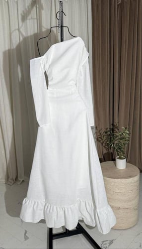 فستان ناعم كم طويل اوف شولدر